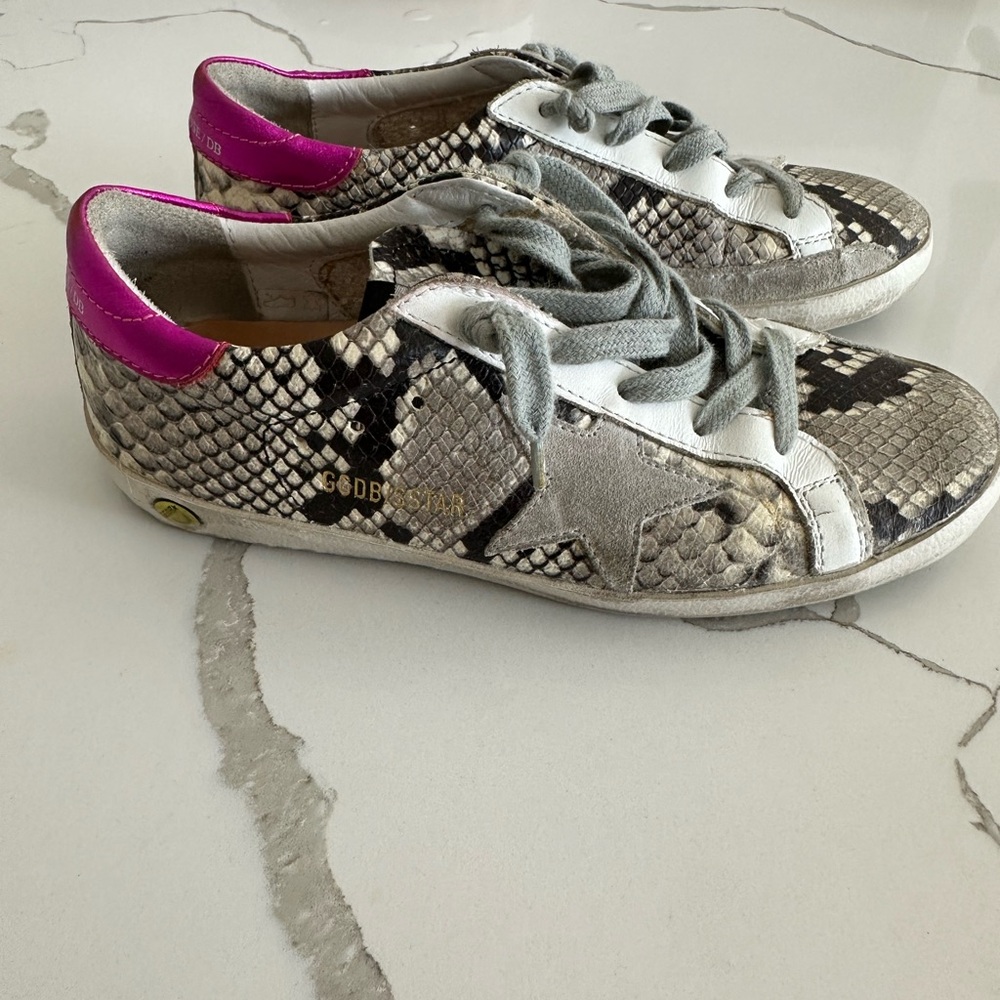 Pink and snake skin golden goose. Womens/Girls.